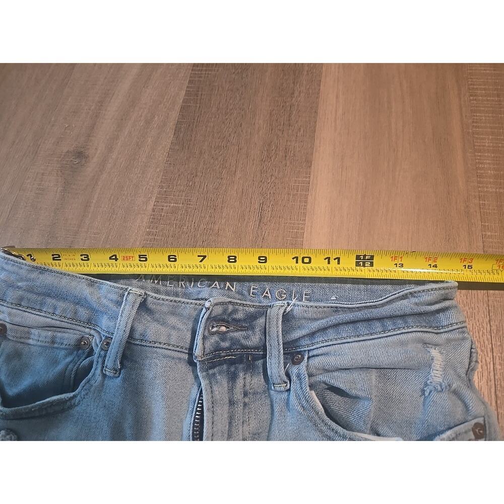 American Eagle Outfitters Skinny Light Blue Distressed Denim Jeans Women - Picture 11 of 16